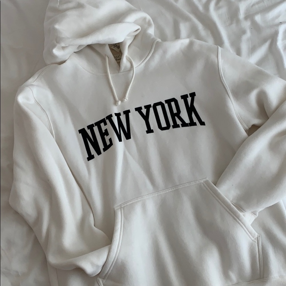 NEW YORK White Hoodie Sweatshirt